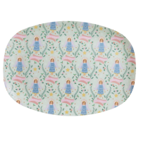 Christmas Angel Print Rectangular Melamine Plate By Rice DK